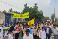 فریاد استکبارستیزی دانش آموزان دهه هشتادی در راهپیمایی ۱۳ آبان میناب